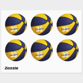 Sticker Rond équipe d'or bleu couleurs garçons filles basket (Feuille)