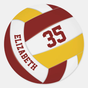 Sticker Rond équipe d'or du maroon couleurs garçons filles vo