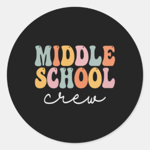 Sticker Rond Équipe du collège Rétro Vintage Super Premier jour