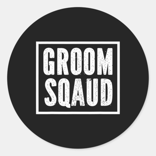 Sticker Rond Équipe du marié Crew Fête Équipe Marié 1  (Devant)