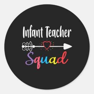 Sticker Rond Équipe Enseignant Enfant S'Amuser Retour À L'École