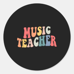 Sticker Rond Équipe Enseignante Musique super Professeur Retour