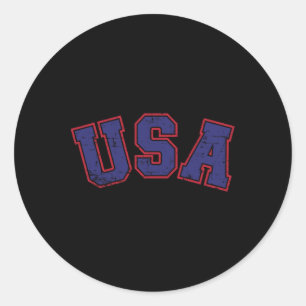Sticker Rond Équipe États-Unis pour la fête patriotique d'indép