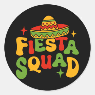 Sticker Rond Équipe Fiesta Cinco De Mayo Sombrero Famille Match