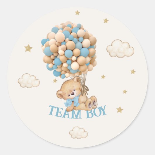 Sticker Rond Équipe garçon Ballons Ours Jeu (Devant)