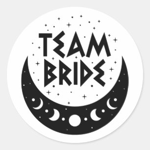 Sticker Rond Équipe gothique Mariée Mariage Bachelorette Party