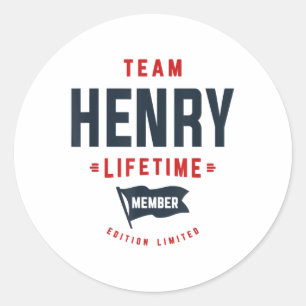 Sticker Rond Équipe Henry Membre à vie Nom amusant Henry _1