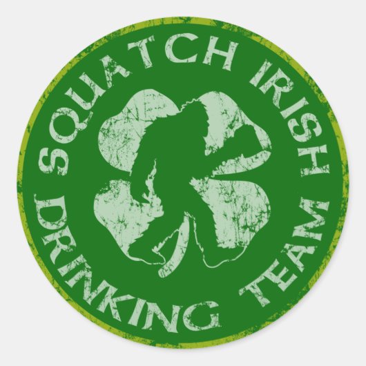 Sticker Rond Équipe Irlandaise De Dragage De Squatch (Devant)