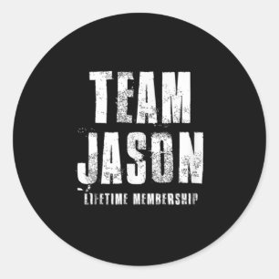Sticker Rond Équipe Jason Motivationnelle Inspirante Fière Fami