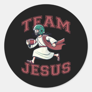 Sticker Rond Équipe Jésus Amant de football Tee Christian Faith