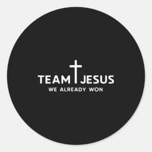 Sticker Rond Équipe Jésus Groupe Chrétien Correspondant Couple