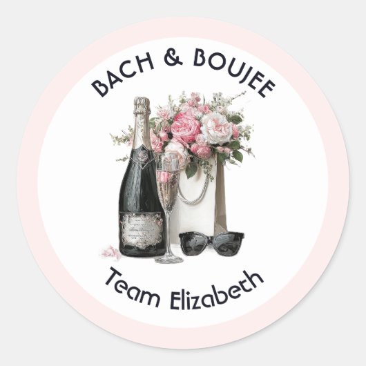 Sticker Rond Équipe Mariée Bach & Boujee Chic Enterrement de Vi (Devant)