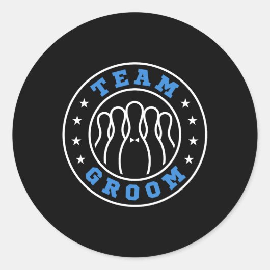 Sticker Rond Équipe Mariée Équipe Mari Bowling Enterrement de V (Devant)