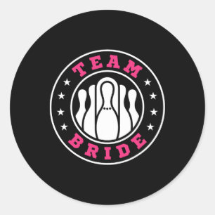 Sticker Rond Équipe Mariée Équipe Mari Bowling Enterrement de V