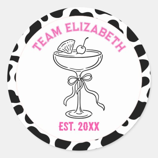 Sticker Rond Équipe Mariée Impression Vache Nash Bash Enterreme (Devant)