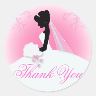Sticker Rond Équipe mariée Mariage gown Mariée mariée silhouett