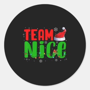 Sticker Rond Équipe Mauvais Gentil Chapeau de Père Noël Drôle d