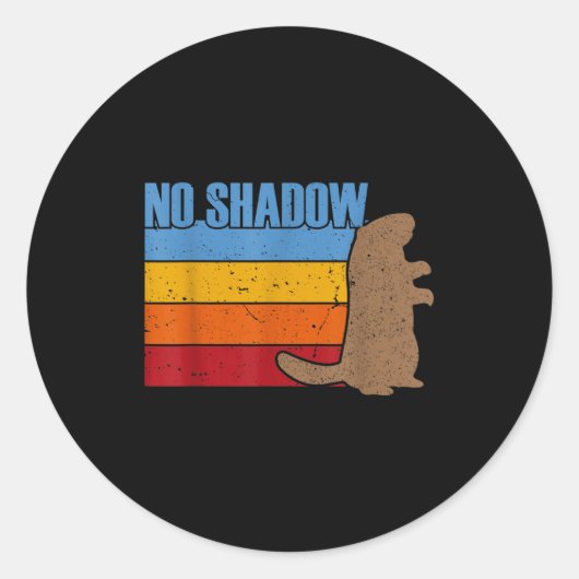 Sticker Rond Équipe No Shadow Groundhog - Groundhog Rétro Vinta (Devant)