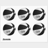 Sticker Rond équipe noir blanc couleurs filles garçons basket (Feuille)