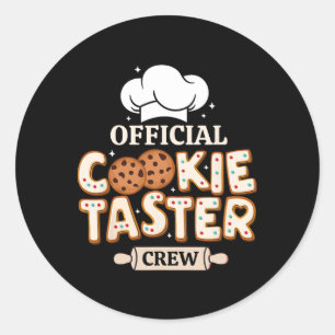 Sticker Rond Équipe officielle de Dégustateurs de Cookies Drôle