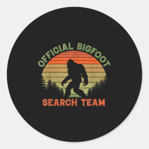 Sticker Rond Équipe officielle de recherche Bigfoot, Drôle, Bla
