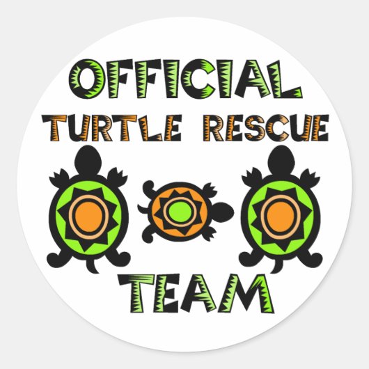 Sticker Rond Équipe officielle de Secourt de tortue 1 (Devant)