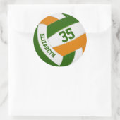 Sticker Rond équipe orange verte couleurs garçons filles volley (Sac)