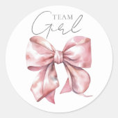 Sticker Rond Équipe Pink Bow Girl Gender Revela (Devant)