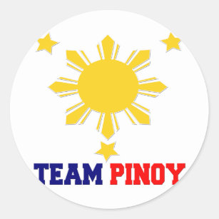 Sticker Rond Équipe Pinoy 3 étoiles et un Sun
