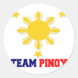 Sticker Rond Équipe Pinoy 3 étoiles et un Sun
