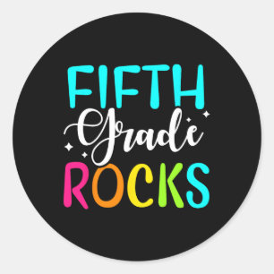 Sticker Rond Équipe Rocks de 5e année Enseignant de 5e année