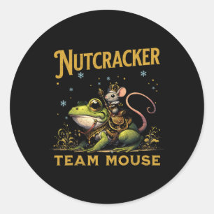 Sticker Rond Équipe Roi Souris Casse-Noisette Cavalier Grenouil