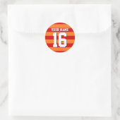 Sticker Rond Équipe rouge citrouille Orange Jersey Preppy Strip (Sac)