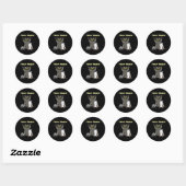 Sticker Rond Équipe Trash Opossum Raccoon Rat Animaux Garbage G (Feuille)