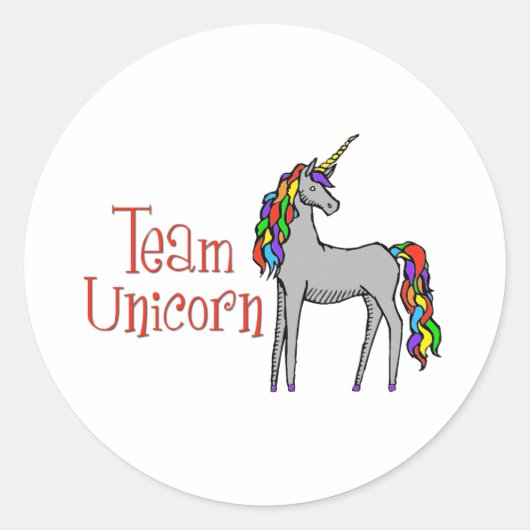Sticker Rond Équipe Unicorn Rainbow (Devant)