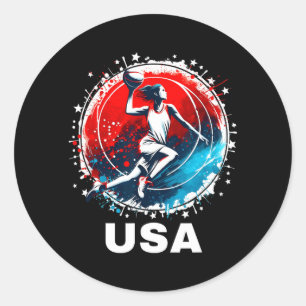 Sticker Rond Équipe Usa de baseball Usa