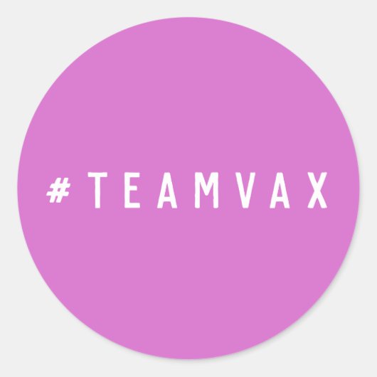 Sticker Rond Équipe Vax | Hashtag Pink Pro Vaccine (Devant)