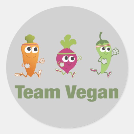 Sticker Rond Équipe Vegan (Devant)
