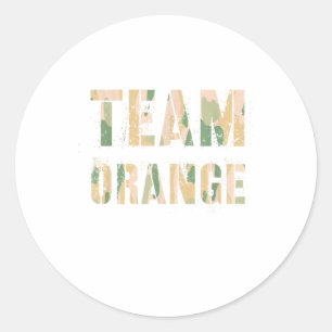 Sticker Rond Équipe vintage Orange Camo Summer Camp Jeu de guer