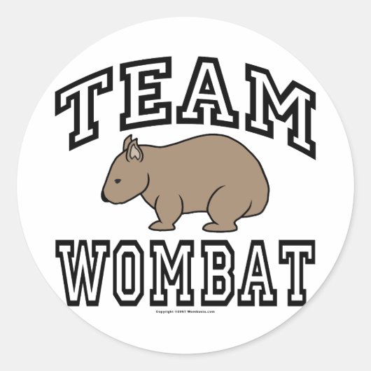 Sticker Rond Équipe Wombat (Devant)