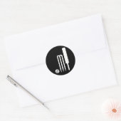 Sticker Rond Équipement de cricket (Enveloppe)