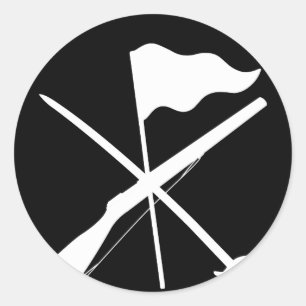 Sticker Rond Équipement de garde couleur Fusil Sabre drapeau