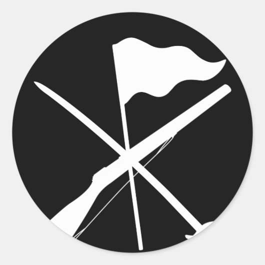 Sticker Rond Équipement de garde couleur Fusil Sabre drapeau (Devant)