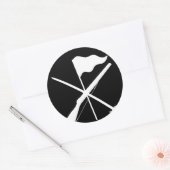 Sticker Rond Équipement de garde couleur Fusil Sabre drapeau (Enveloppe)