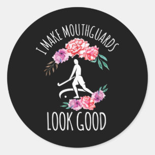 Sticker Rond Équipement de hockey sur gazon drôle pour femmes 