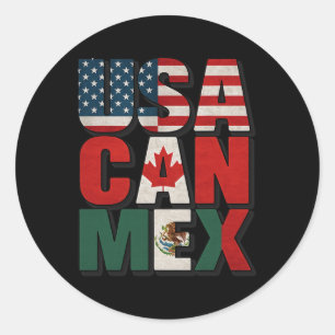 Sticker Rond Équipement Usa Can Mex Drapeau Football Amérique d