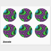 Sticker Rond Équipement vert et pourpre (Feuille)