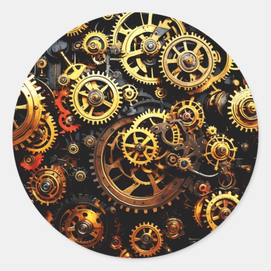 Sticker Rond Équipements de réchaud Steampunk 1004 (Devant)