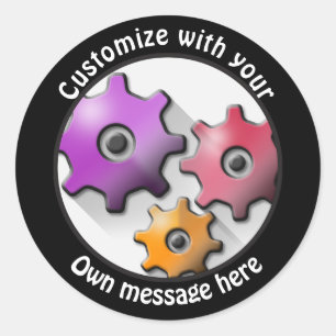 Sticker Rond Équipements de texte personnalisés