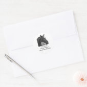 Sticker Rond Équitation en noir et blanc (Enveloppe)